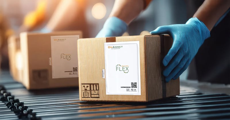 OnAsset Sentinel Flex Tag 1mm-thin disposable IoT tracker with Semtech LR1110 LoRa Edge and Wi-Fi sniffing demonstrated at CES 2026 for pharmaceutical cold chain and real-time shipment visibility